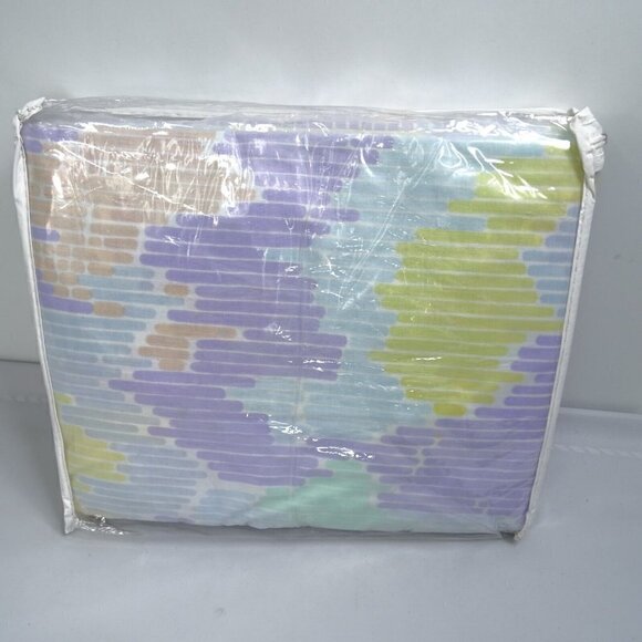 New Artist Pallet Pastel Striped Twin Sheet Set Retro‎ Cottage Vintage 90s Dorm - Picture 3 of 3